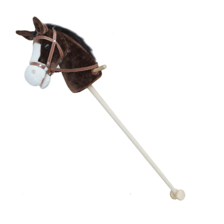 Customized Plush Hobby Horse Stick Toy With Sound and Wheels