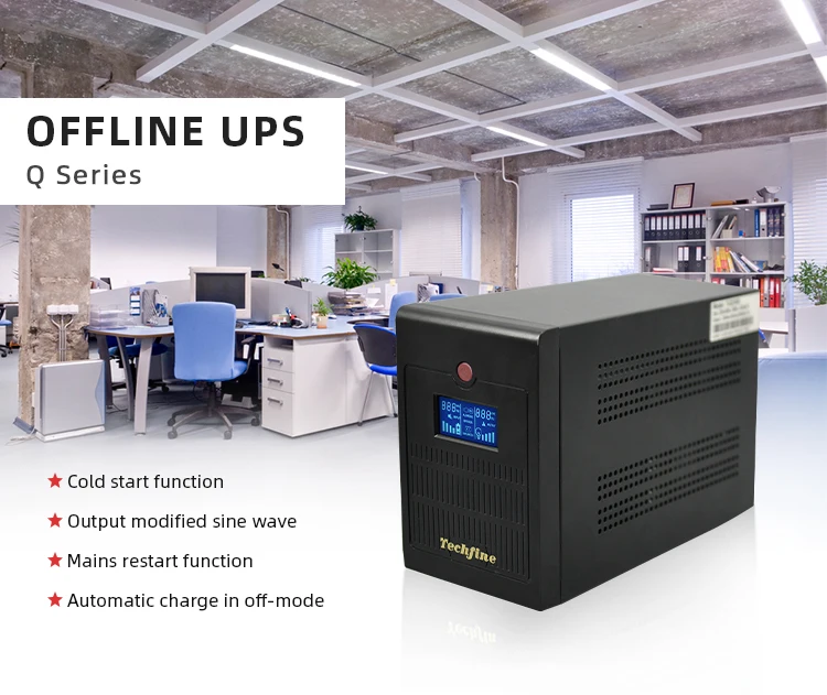 108wh 800va UPS power backup modify sine wave uninterrupted power supply standby ups for desktop computer