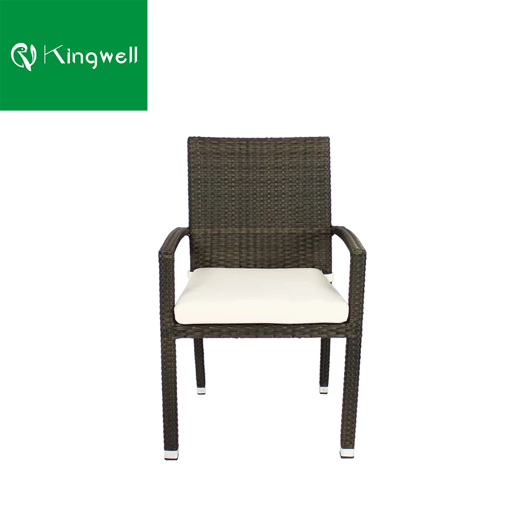 Stacking wicker and rattan furniture china outdoor furniture dining chair with armrest