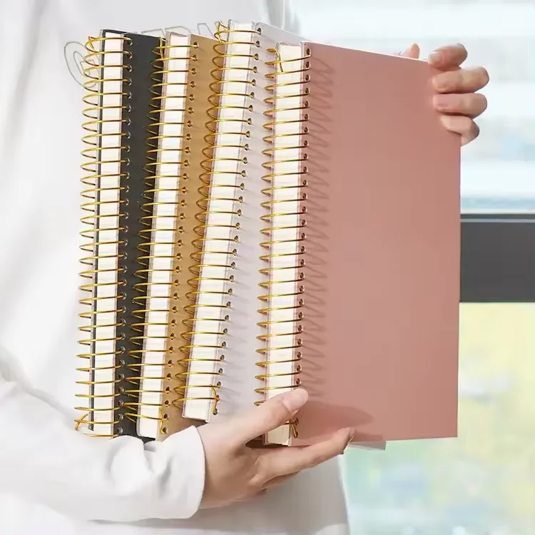 CAGIE Low moq ready stock white 300 Pages thick hardcover notebook for students CUSTOM logo notebook journal B5 spiral notebooks