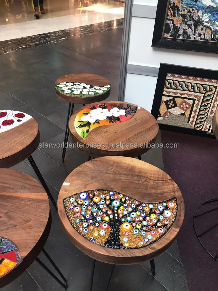 Mosaic glass Bar stool Design Commercial Furniture Stool for Home Office Living Room and Bedroom Application from India
