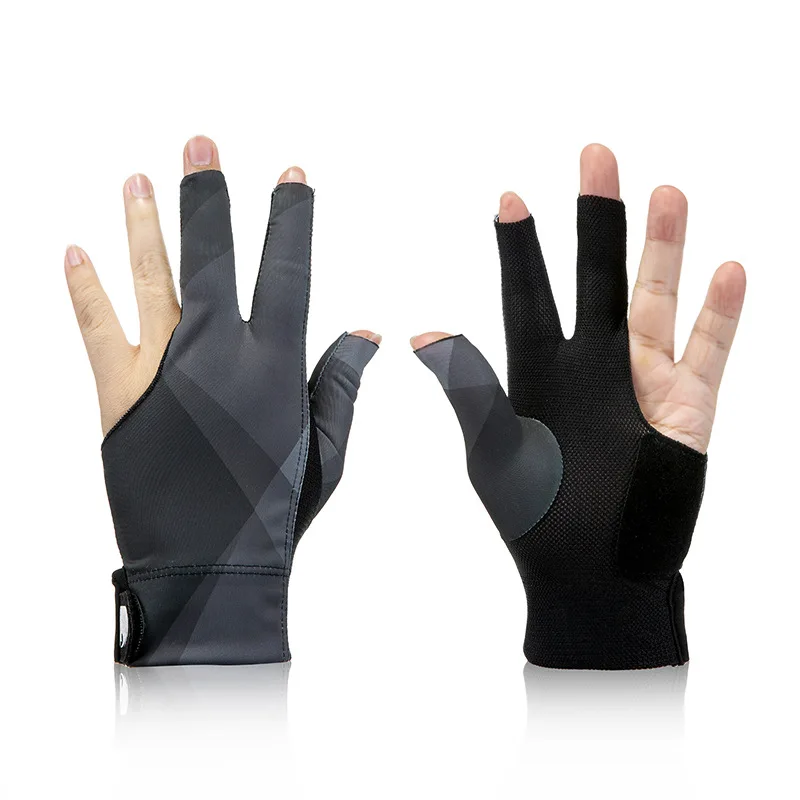 Custom 3 Fingers Snooker Cue Shooters Pool Accessory Billiard Gloves Fashion Pool Cue Shooting Gloves