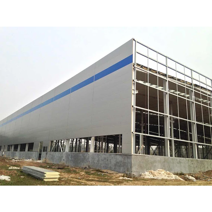 Low cost modern simple large wide span prefab light steel building warehouse design