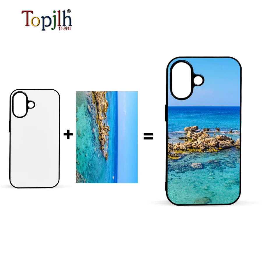 Wholesale price sublimation blank 2D TPU Phone cases personalized design Aluminum sheet mobile covers for iPhone 14 15 16 series