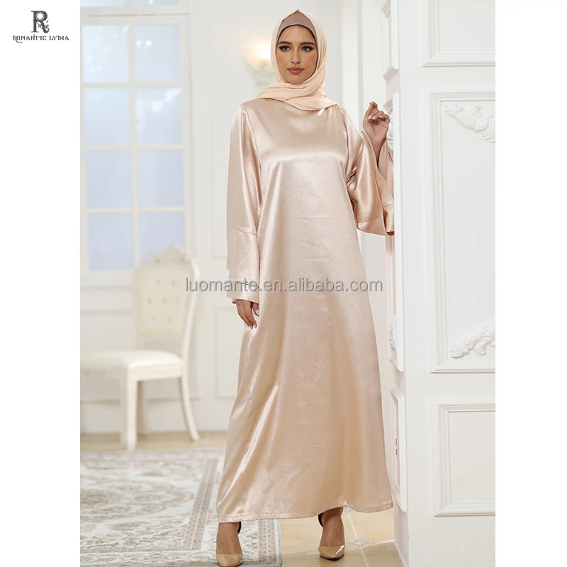 Clothing Factory Custom Islamic Muslim long dress casual modest satin dresses turkey