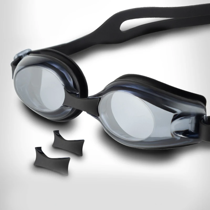  On Sale UV400 Swimming Glasses Anti- fog Goggles Waterproof Sport 3 Detachable Nose Pads For Men