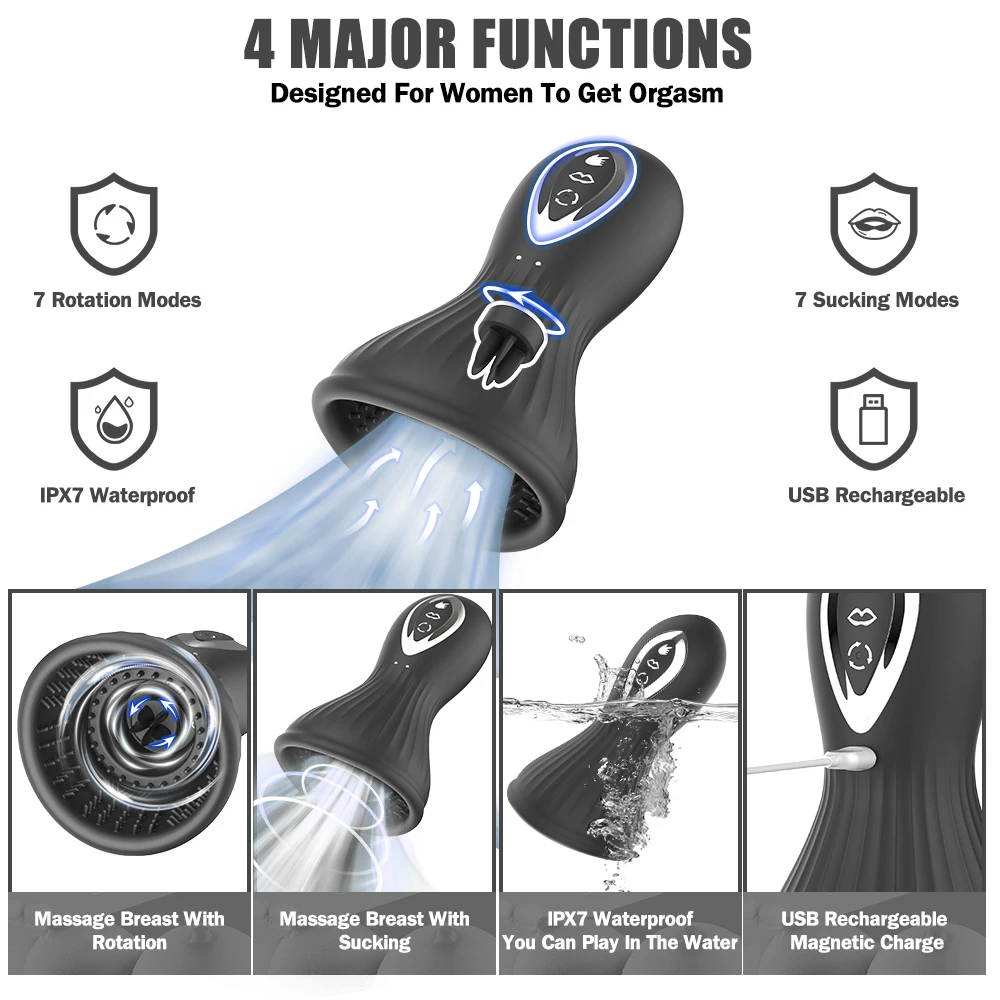Adult product g spot clitoral stimulation licking sex toy breast pumps nipple sucking vibrator breast massager