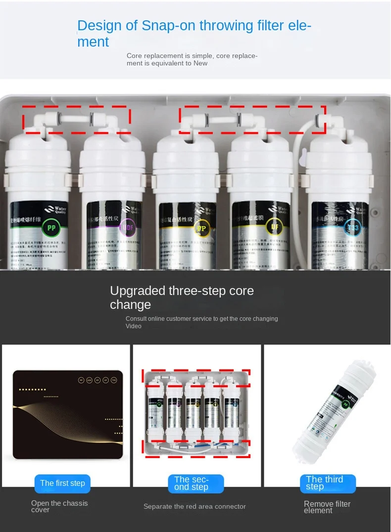 Water purifier 5 level ultrafiltration membrane direct drinking water purifier efficient water treatment system