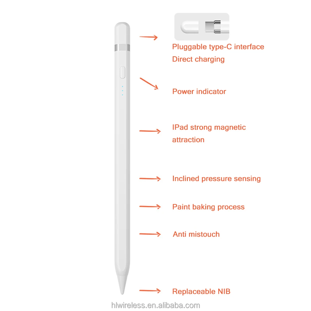 Tablet Stylus Pen for Apple iPad Air 4 Pro with Palm Rejection Tilt Sensitivity Active Touch Screen Pencil 2