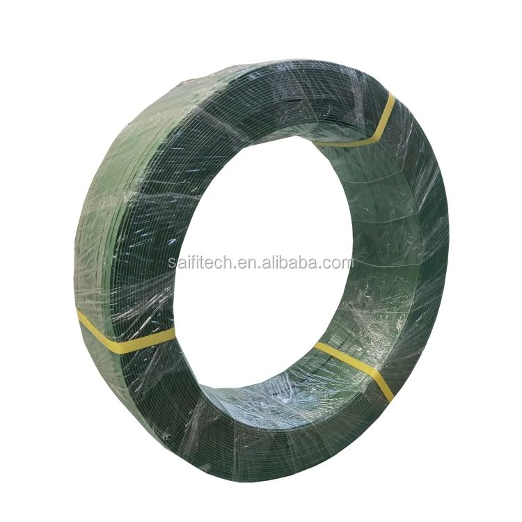 Manufacturer 16 mm plastic embossed green strapping waste pet strap for machine use