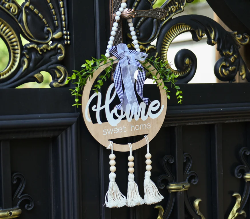 Pendant welcome doorplate flower wreath wall decoration living room wall hanger