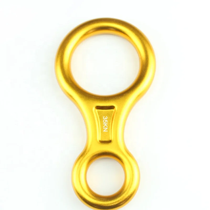Mountaineer Hook Aluminum Figure 8 Descender Climbing Rescue Descender Rappelling Rope for Rock Climbing Mountaineering Rappel