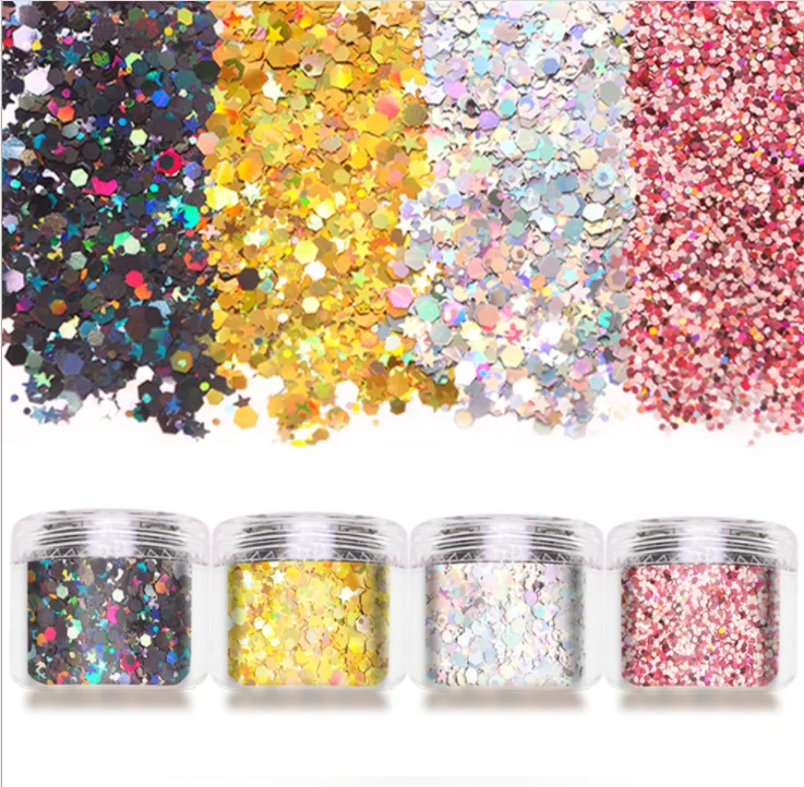 12 color manicure body flash mixed large Sequin ultra thin 10g fabric
