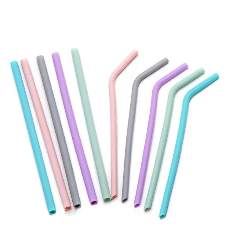 New Product Wholesale Eco Foldable Folding Straw Collapsible Silicone Drinking Reusable Straws