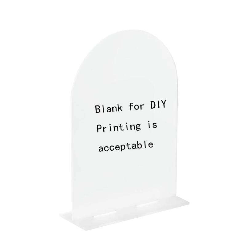 Arch Acrylic Sign with Stand 5x7 inch White Blank Table Sign Holder With Base DIY Arch Wedding Table Numbers