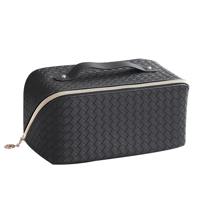 Ins style large capacity pillow makeup bag PU leather portable makeup bag cosmetic case storage bag