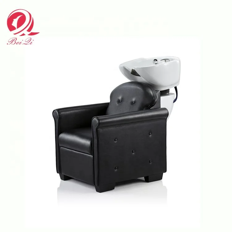 Китайская фабрика, мебель для салона, современный стул для мытья черных волос и шампуня с раковиной для салона