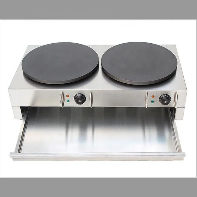 Commercial electric crepe machine automatic pancake maker hot double head Indian flying pancake machine