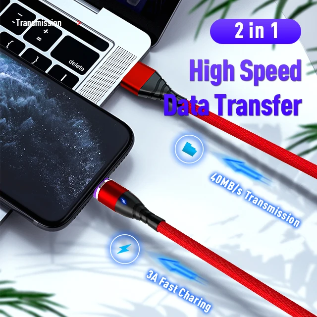  3 А магнитный USB-кабель в 1 для быстрой зарядки мобильного телефона Iphone Micro USB
