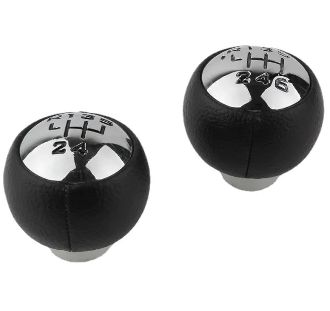 gear shift lever, handball wrapped leather, black gear head for Peugeot 307/407