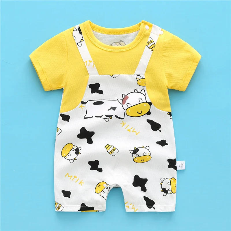 OEM Ins Long Sleeve One Piece Cotton Baby Romper cartoon printed Baby Romper