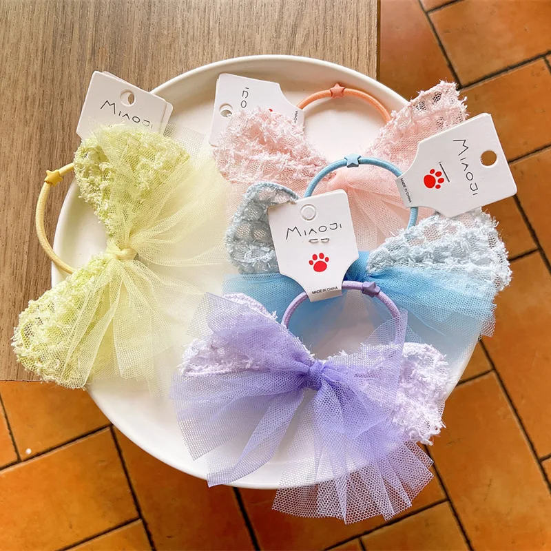 
wholesale ready to ship kids hair accessory baby bow knot hair tie pony holder for toddler girls hair ribbons PK249 