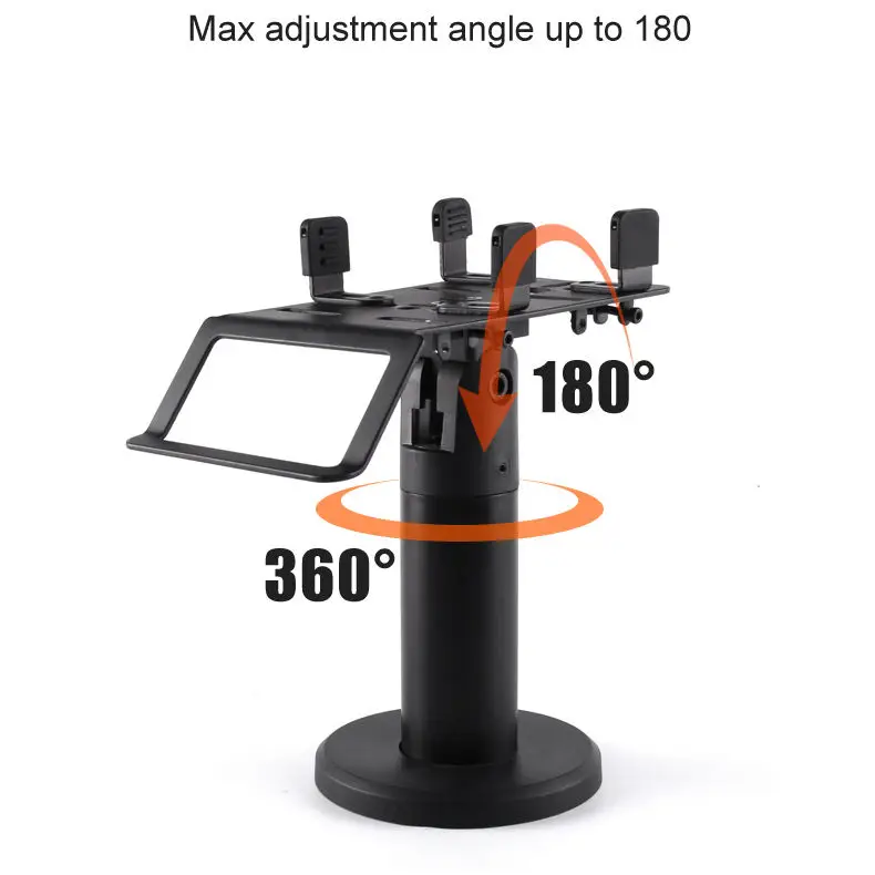 Fast PDA Desktop Tablet Pos Stand Pos Display Metal Vertical Stand Black Plastic Rotatable Credit Card Machine Stand