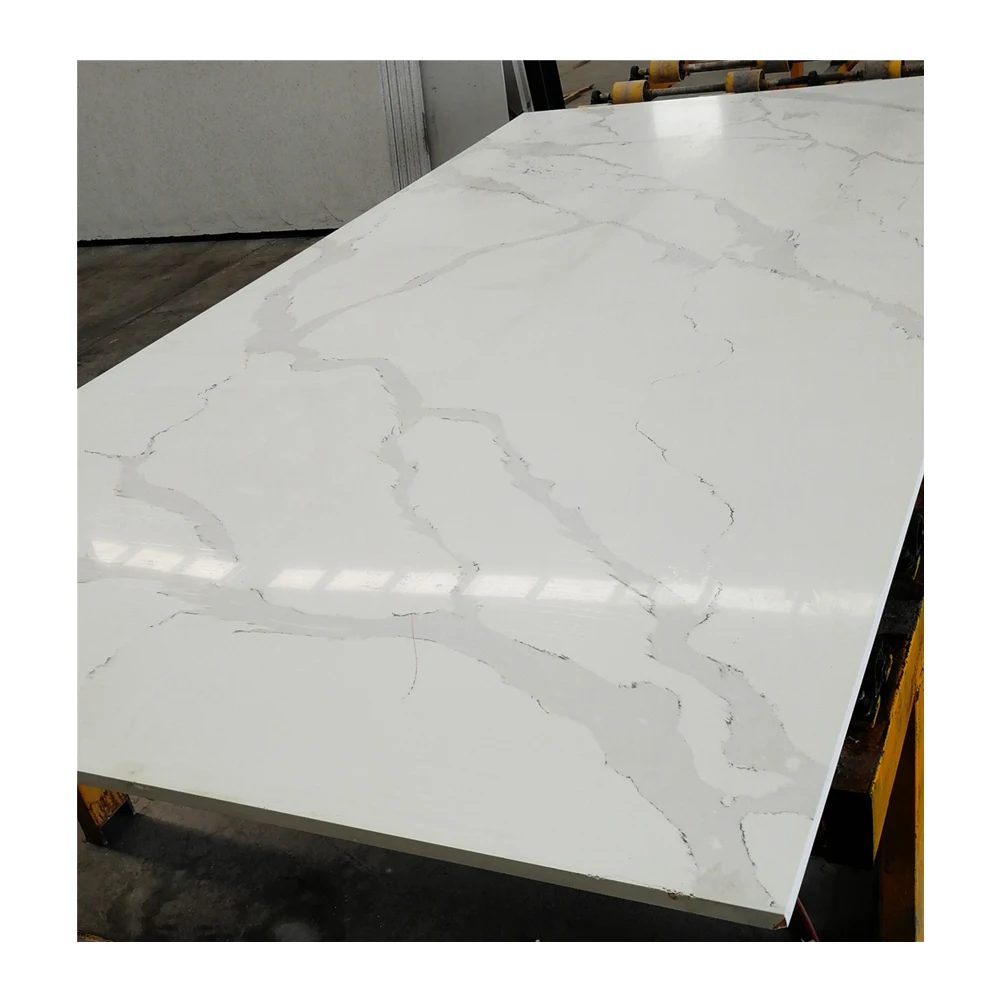 Pure white artificial quartz slabs, calacatta quartz stone