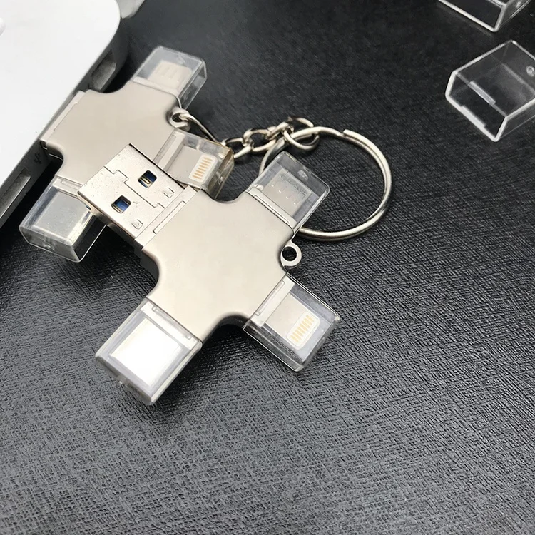 Extra storage for iphone usb stick 4 in 1 64g for ipad usb3.0 flash drive for iphone iphone memory stick