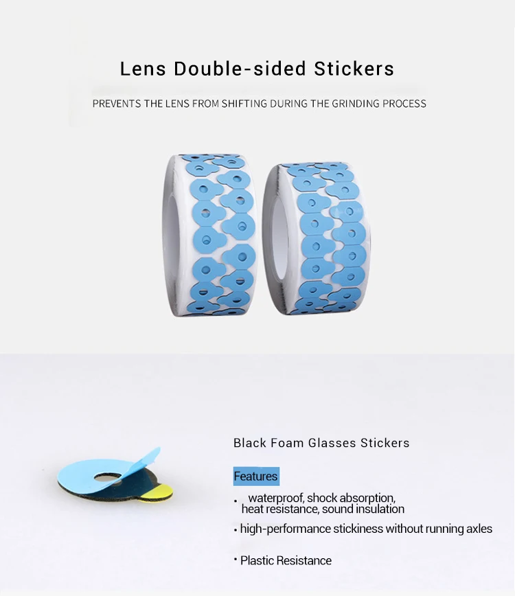 Optical glasses blocking pads edging pads