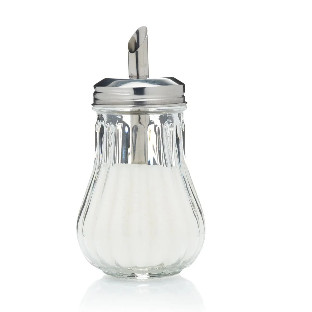 Glass Sugar Shaker Dispenser Pourer 5.5 inch Glass Sugar Dispenser Pourer Shaker tube lid