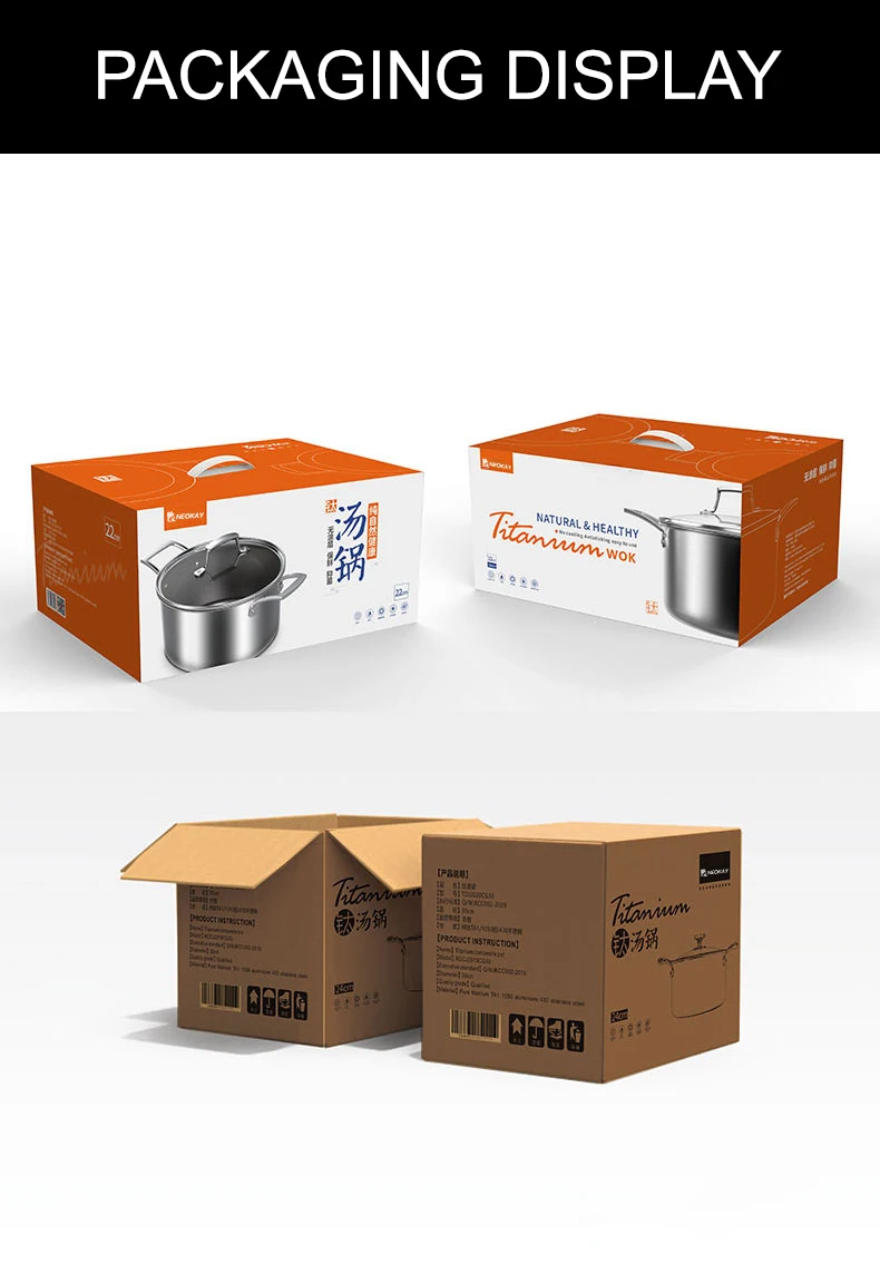 TITUM Triple Bonded Durable Quality Non Stick 26cm 28cm Titanium Stainless Steel Frying Pan