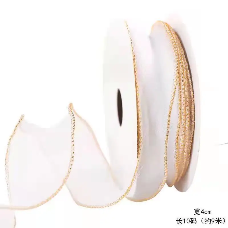Wholesale Cake decoration edge fishtail yarn ribbon material bouquet Ribbon floral ribbon wavy edge decoration