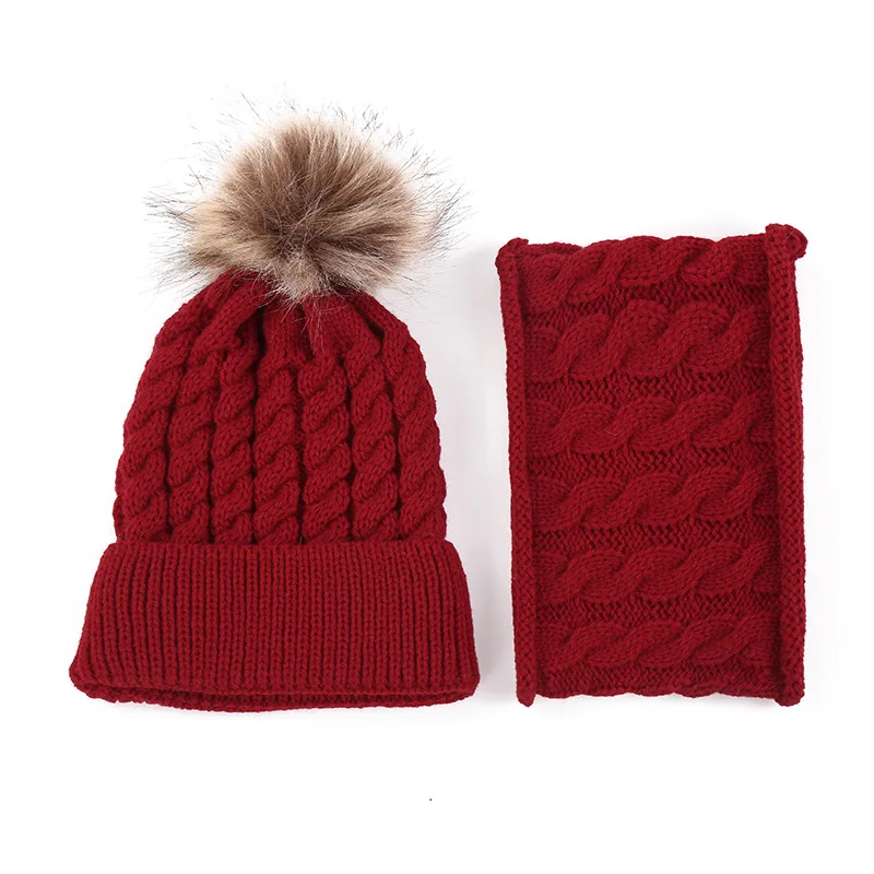 Wool Ear Cap Autumn And Winter Double Ball Cap Mickey  Decoration Knit Hat For Baby