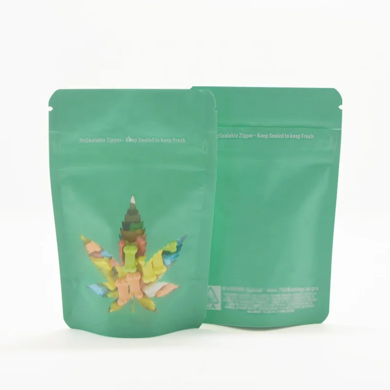 
100 pcs Child proof Bags Smell Proof Mylar Bag Flower CBD Gummy Candy Packaging Child Resistant Exit Bag Zip Lock Pouch 
