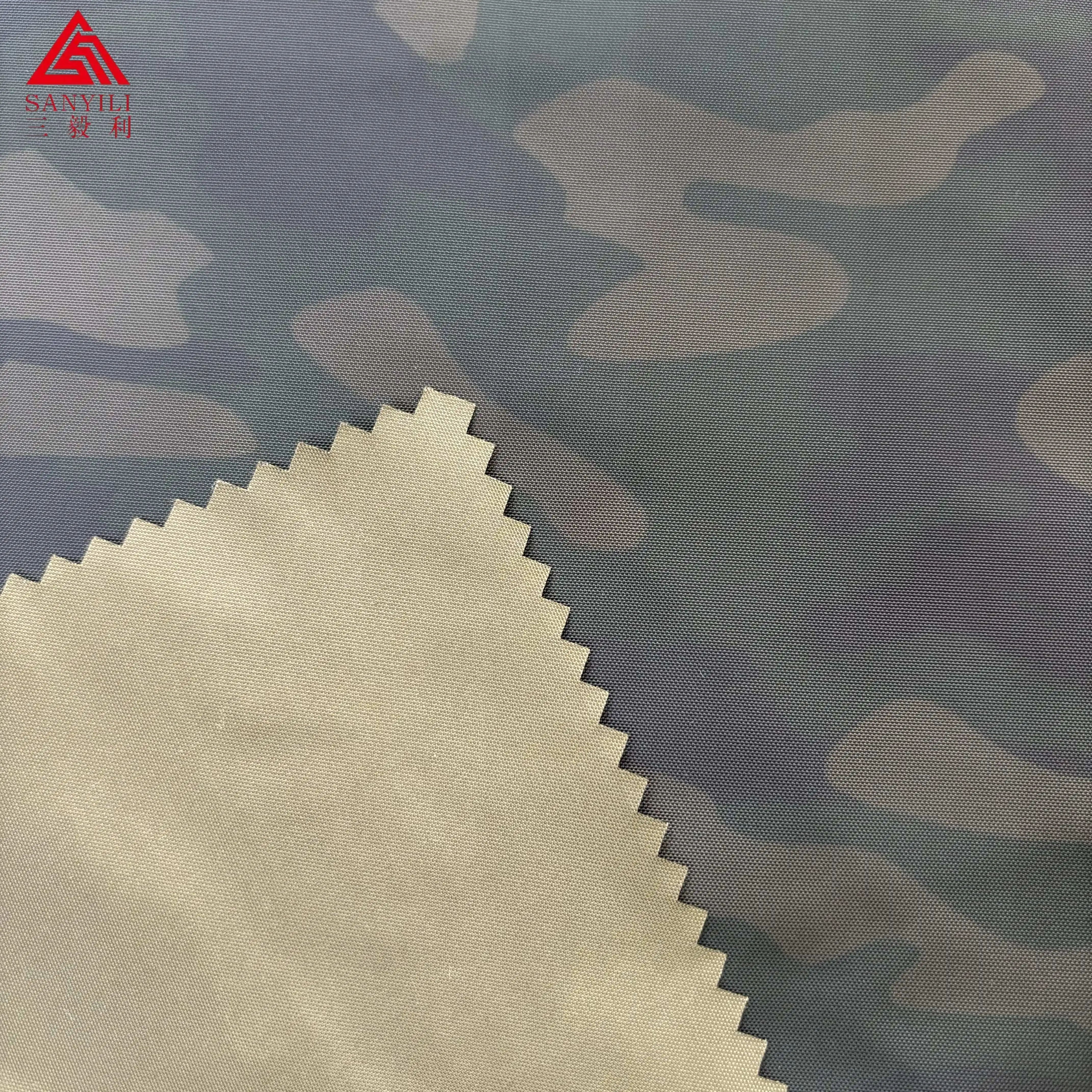 Imitation memory fabric Camouflage printed fabric PA coated lining down proof coating waterproof for winter jacket
