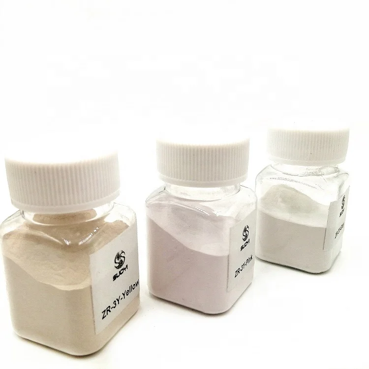 Zirconia powder ZrO2 Yttria stabilized zirconia color powder in pink yellow grey for zirconia blocks