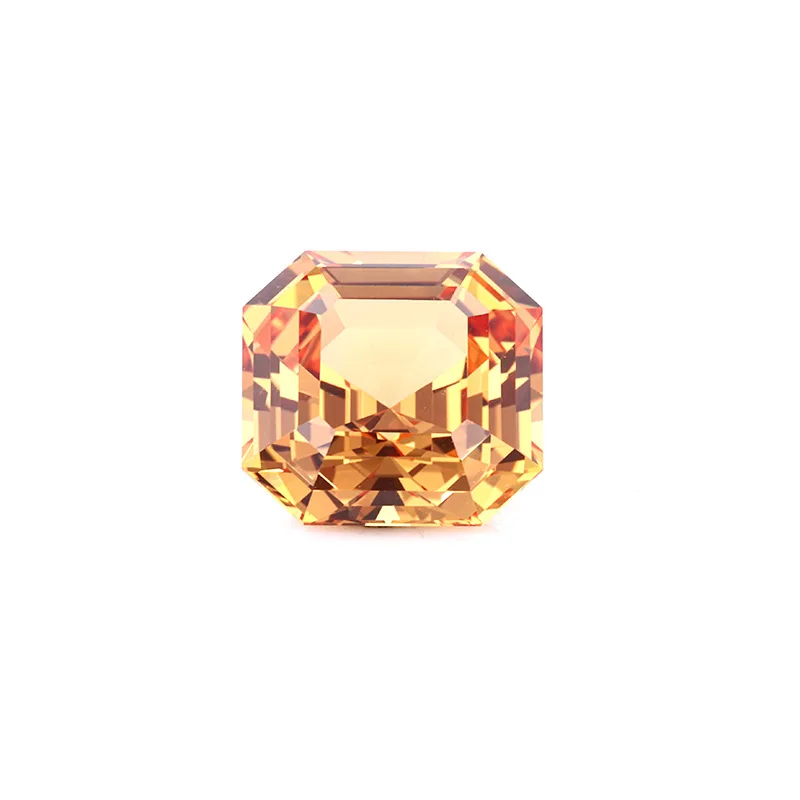 Customizable White Moissanite Artificial Gem Synthetic Sapphire in Orange with Any Shape and Size Raw Sapphire Material