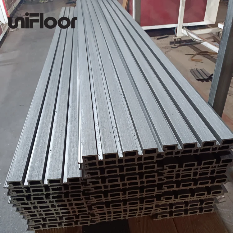 Factory Outdoor Slatted WPC Wall Cladding ,Waterproof Wall Panel Wood Composite Exterior 3D Wall Panels