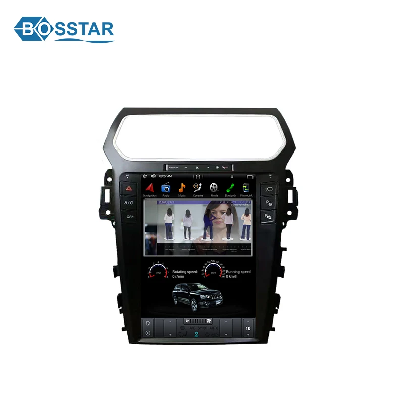  Вертикальный экран Bosstar 12 1 дюймов Android стерео для Ford Explorer 2013-2019 DVD-плеер навигация