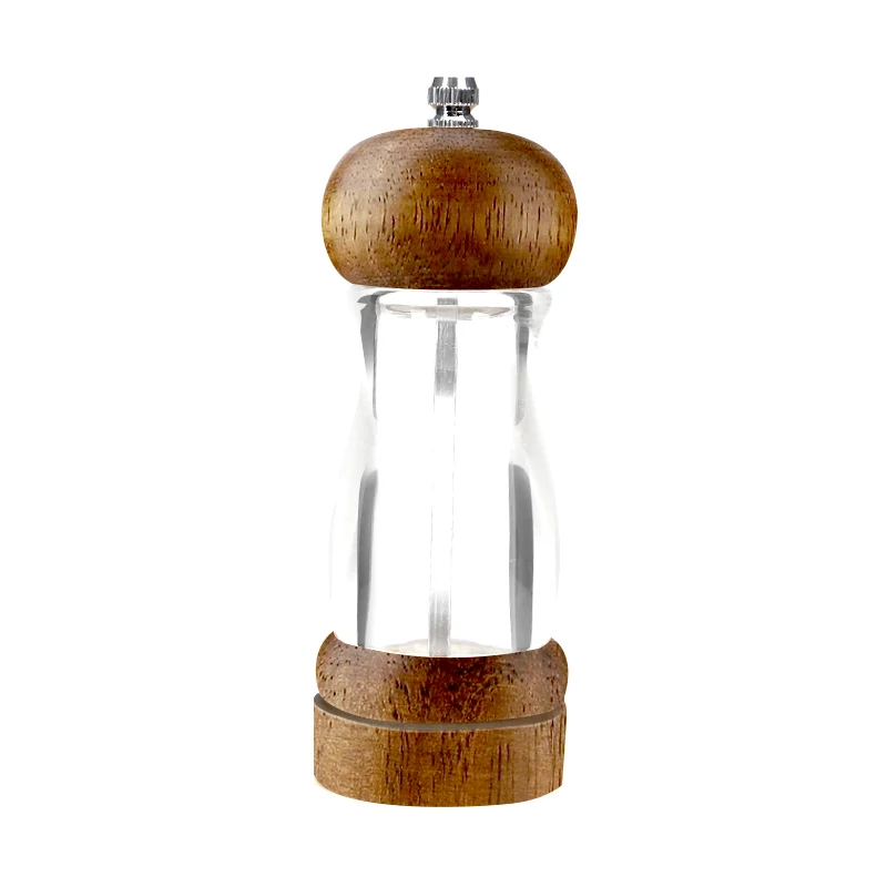 Popular 5.5inch Wooden Spice Pepper Grinder / Salt And Pepper Mill