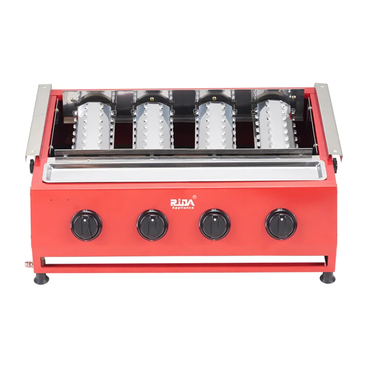 Stainless steel ABS material knob ceramic infrared 4 burner table top gas bbq grill stove