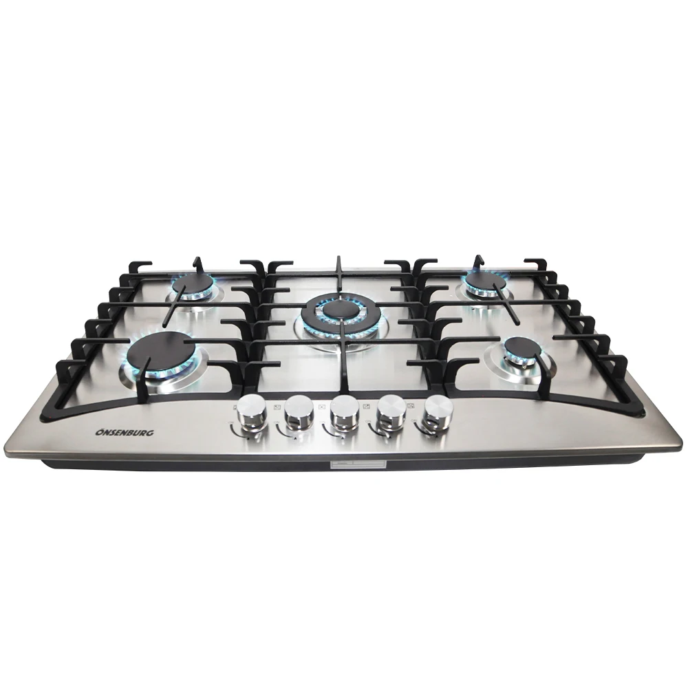 Home kitchen appliance stainless steel  built-in 5 burner gas hob