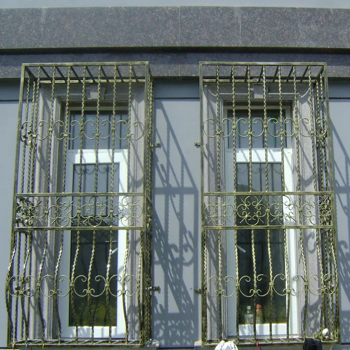 wrought iron burglar mesh  exterior sliding window design