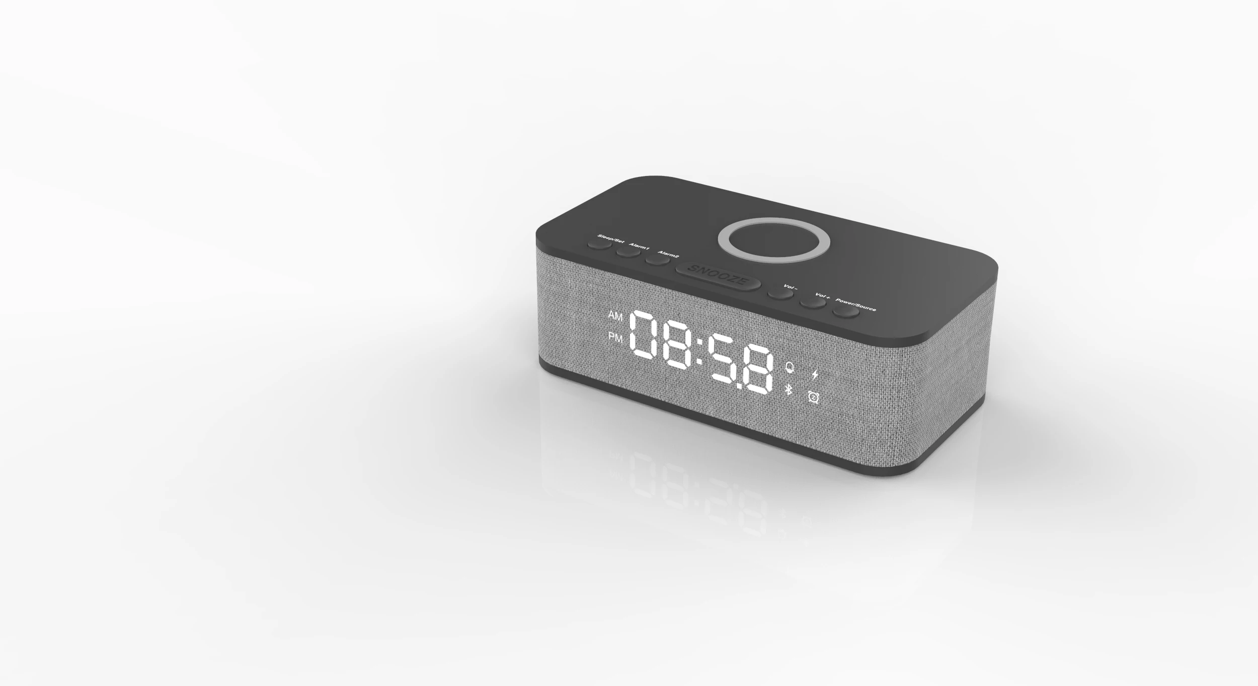 Portable Mini  Light Led Display Alarm Clock BT Speaker Wireless Charging Bluetooth speaker