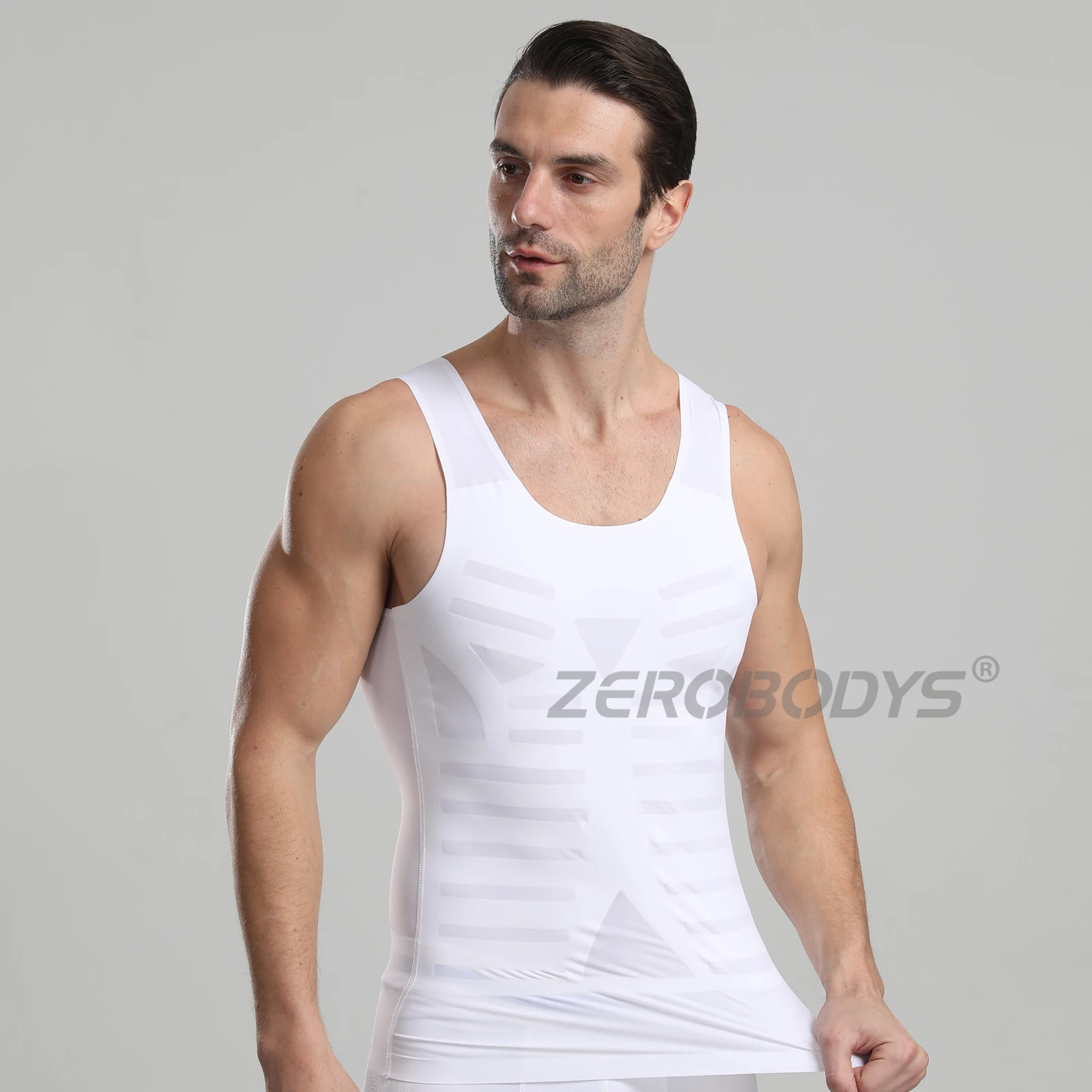 ZEROBODYS W038 Fajas Compression Tank Tops Men Slim Vest Gynecomastia Shirts for Men Instant abs Body Shaper