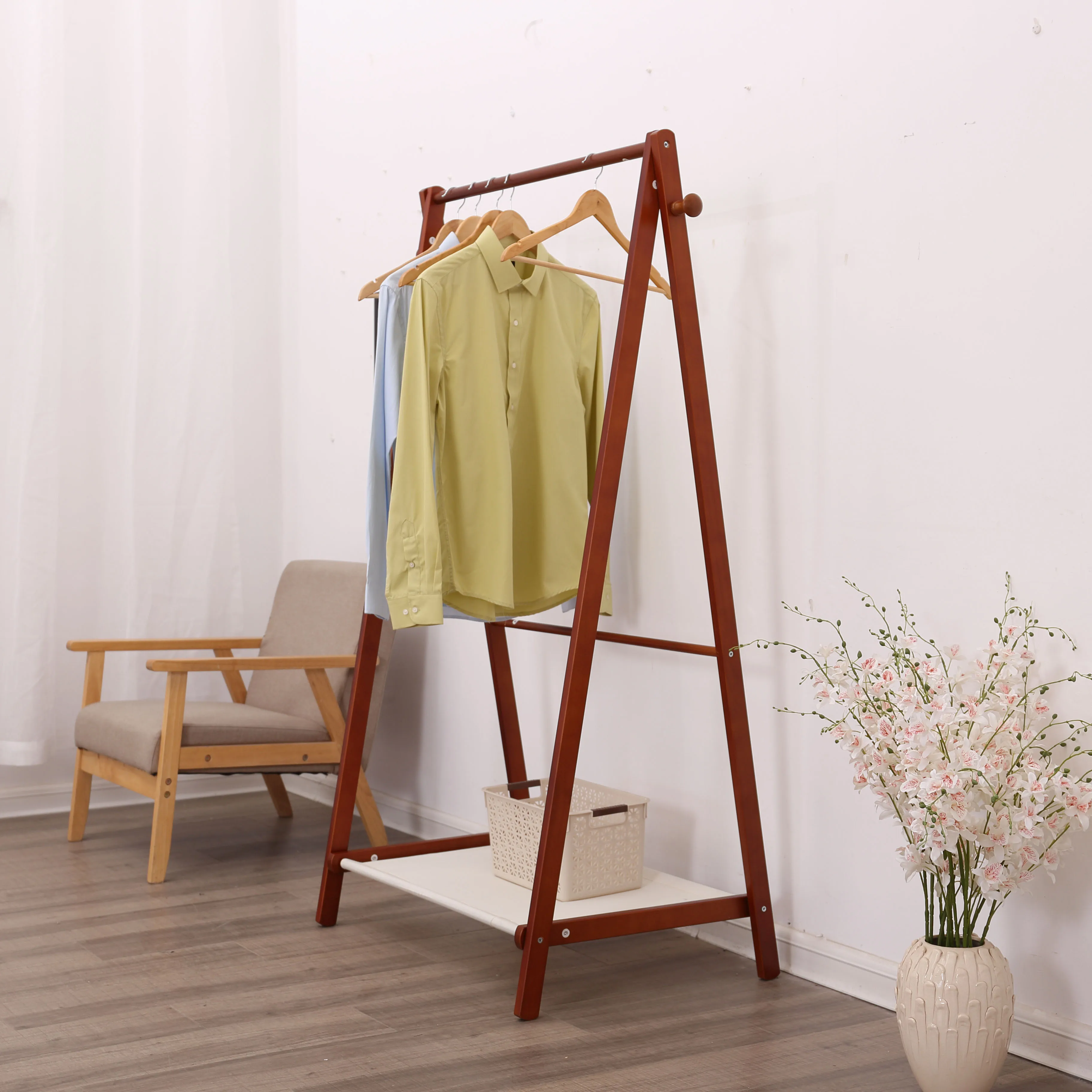 Promotional Wooden High Quality Latest Clothes Rack  Coat Hat Rack Stand