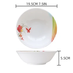 Меламиновая пластиковая круглая чаша, цветная чаша, доступная в трех спецификациях