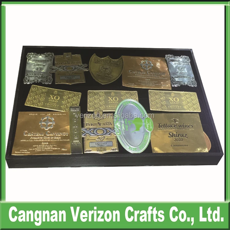 Kieler Wittspon logo wine bottle labels embossed metal label wine bottle sticky label