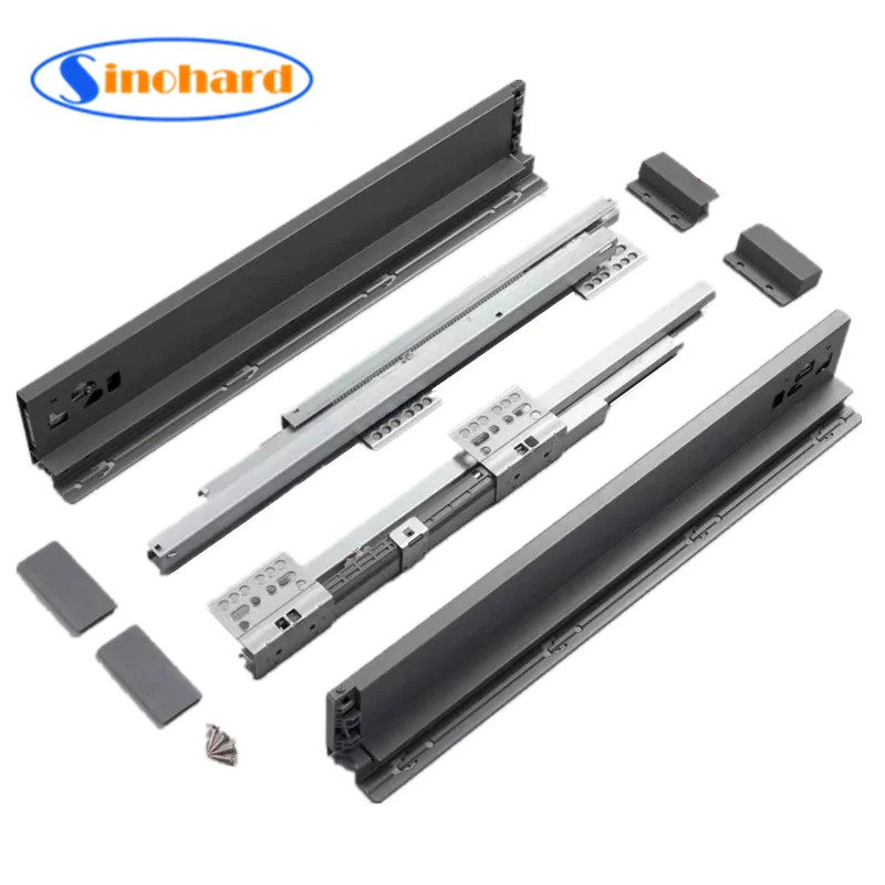 86mm Height Full Extension Steel Rail Tandem Box Metal Slim Box Drawer Slide